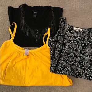 2 Lucky Brand and 1 Pink Rose tank
